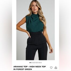 Showpo Forest Green High Neck Top